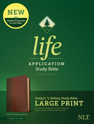 NLT Life Application Study Bible, Third Edition, Large Print (Red Letter, Leatherlike, Brown/Tan) by New Living Translation