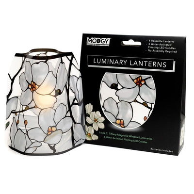 Louis C. Tiffany Magnolia Window Luminary Set [With Battery] by Modgy