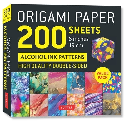 Origami Paper 200 Sheets Alcohol Ink Patterns 6 (15 CM): Tuttle Origami Paper: Double-Sided Origami Sheets Printed with 12 Designs (Instructions for 5 by Tuttle Studio