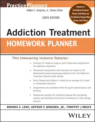 Addiction Treatment Homework Planner by Lenz, Brenda S.