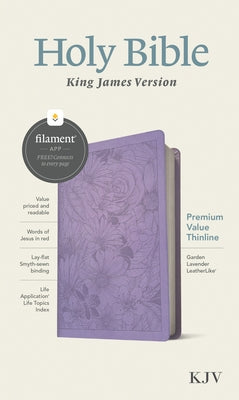 KJV Premium Value Thinline Bible, Filament Enabled (Leatherlike, Garden Lavender, Red Letter) by Tyndale