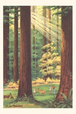 The Vintage Journal Redwoods Scene with People and Deer by Found Image Press