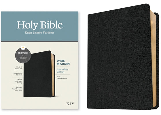 KJV Wide Margin Bible, Filament-Enabled Edition (Genuine Leather, Black, Red Letter) by Tyndale