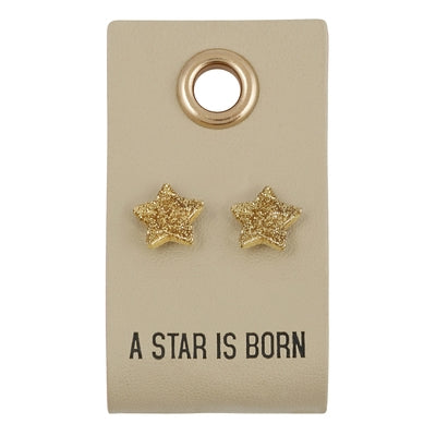 Leather Tag W/ Earrings - Star by Creative Brands