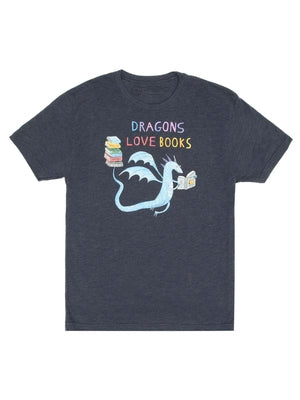 Dragons Love Books Unisex T-Shirt Small by Out of Print