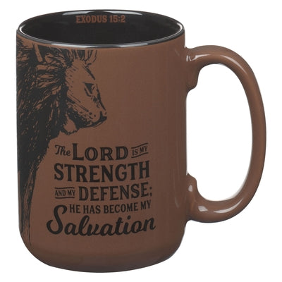 Mug Brown the Lord Is My Strength Ex. 15:2 by Christian Art Gifts