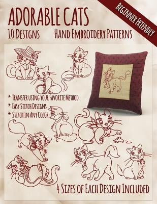 Adorable Cats Hand Embroidery Patterns by Embroidery, Stitchx