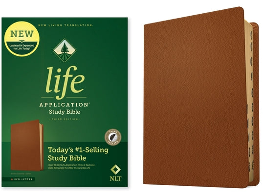 NLT Life Application Study Bible, Third Edition (Genuine Leather, Brown, Indexed, Red Letter) by Tyndale