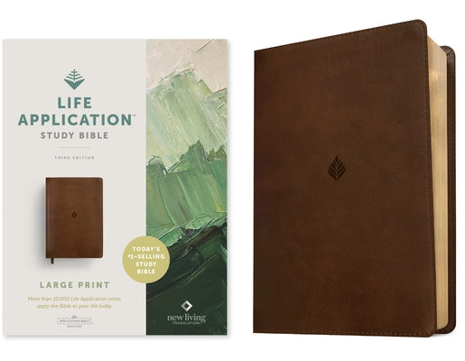 NLT Life Application Study Bible, Third Edition, Large Print (Leatherlike, Rustic Brown Leaf, Red Letter) by New Living Translation