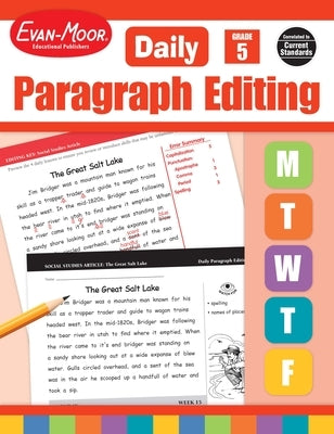 Daily Paragraph Editing, Grade 5 Teacher Edition by Evan-Moor Educational Publishers