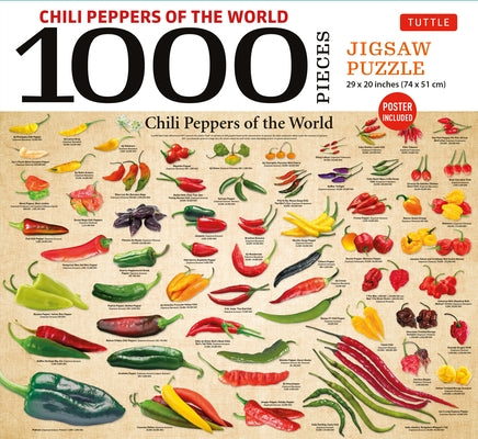 Chili Peppers of the World - 1000 Piece Jigsaw Puzzle: For Adults and Families - Finished Puzzle Size 29 X 20 Inch (74 X 51 CM); A3 Sized Poster by Tuttle Studio