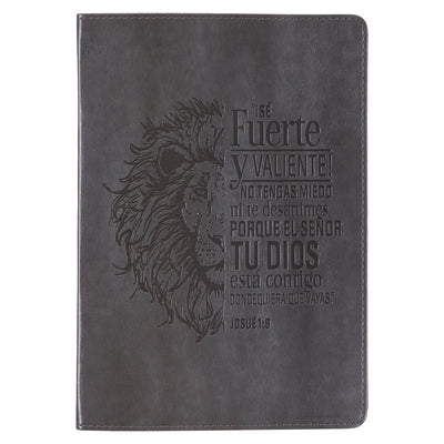 Christian Art Gifts Scripture Journal in Spanish: Diario Clásico Cierre Gris Sé Fuerte Jos. 1:9 by Christian Art Gifts