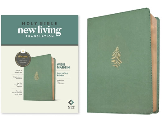 NLT Wide Margin Bible, Filament Enabled (Leatherlike, Sage Green Palm, Red Letter) by New Living Translation