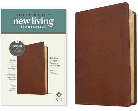 NLT Thinline Center-Column Reference Bible, Filament-Enabled Edition (Leatherlike, Rustic Brown, Red Letter) by Tyndale