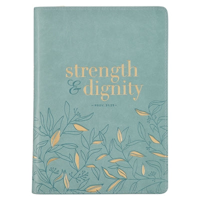 Christian Art Gifts Scripture Journal Strength Dignity Proverbs 31:25 Bible Verse Inspirational Faux Leather Notebook, Zipper Closure, 336 Ruled Pages by Christian Art Gifts