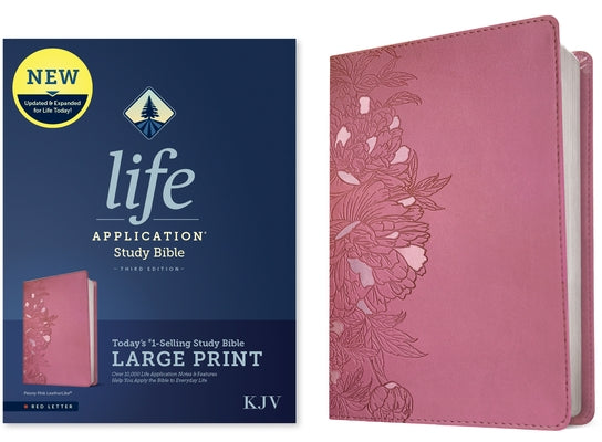 KJV Life Application Study Bible, Third Edition, Large Print (Leatherlike, Peony Pink, Red Letter) by Tyndale