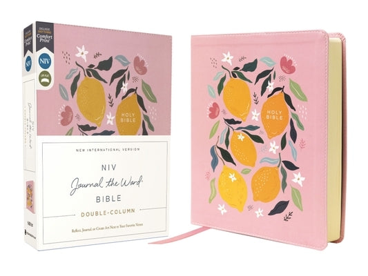 Niv, Journal the Word Bible (Perfect for Note-Taking), Double-Column, Leathersoft, Pink, Red Letter, Comfort Print: Reflect, Take Notes, or Create Art by Zondervan