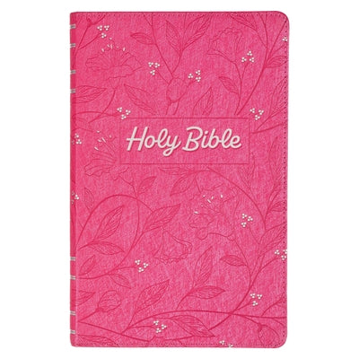 KJV Holy Bible, Gift Edition King James Version, Faux Leather Flexible Cover, Pink Floral Vine by Christian Art Gifts