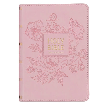 KJV Holy Bible, Compact Large Print Faux Leather Red Letter Edition - Ribbon Marker, King James Version, Pink by Christian Art Gifts