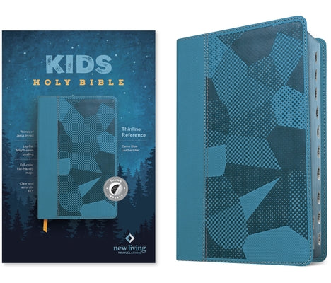 NLT Kids Bible, Thinline Reference Edition (Leatherlike, Camo Blue, Indexed, Red Letter) by Tyndale