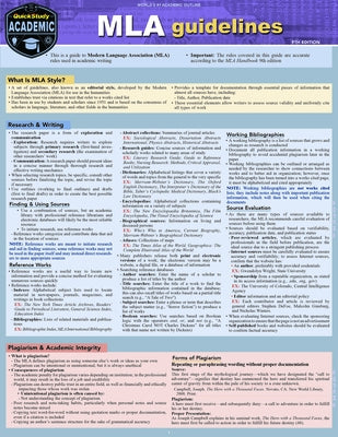 MLA Guidelines - 9th Edition: A Quickstudy Laminated Style Reference Guide by McNamee, Kaitlyn