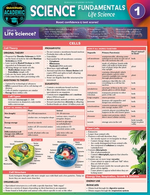 Science Fundamentals 1 - Life Science - Cells, Plants & Animals: Quickstudy Laminated Reference & Study Guide by Gardner, Jane