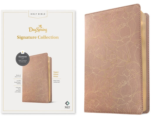 NLT Super Giant Print Bible, Filament Enabled (Leatherlike, Blush Floral, Red Letter): Dayspring Signature Collection by New Living Translation