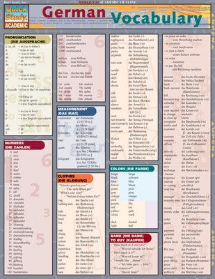 German Vocabulary: Quickstudy Laminated Reference Guide by Arnet, Liliane