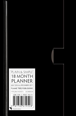 Black Pocket+ Plain & Simple 18 Month Planner 2017 by Flame Tree