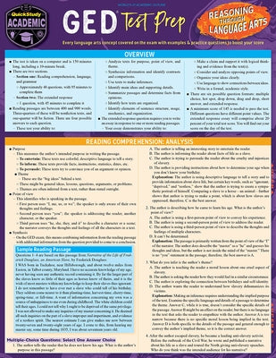 GED Test Prep - Reasoning Through Language Arts: A Quickstudy Laminated Reference Guide by Berg Scherer, Rachel