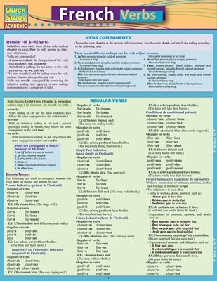 French Verbs: Quickstudy Laminated Reference Guide by Arnet, Liliane