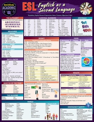 ESL - English as a Second Language: A Quickstudy Laminated Reference Guide by Lindberg Med Tesol, Misa