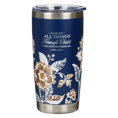 Christian Art Gifts Large Sturdy Stainless Steel Scripture Tumbler Travel Mug for Women: All Things Through Christ, Inspirational Bible Verse, Double- by Christian Art Gifts