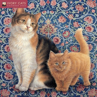 Ivory Cats by Lesley Anne Ivory Wall Calendar 2024 (Art Calendar) by Flame Tree Studio