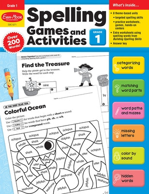 Spelling Games and Activities, Grade 1 Teacher Resource by Evan-Moor Corporation