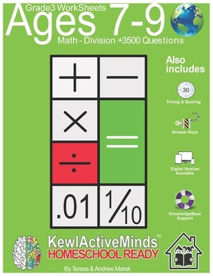 Grade 3 Worksheets - Math Division, HomeSchool Ready +3500 Questions: Includes Timing & Scoring, Answer Keys, Knowledgebase Support by Marek, Andrew