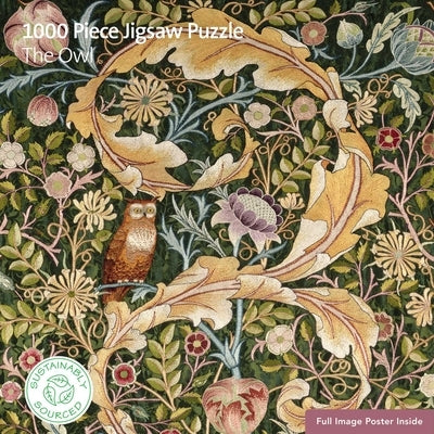 Adult Sustainable Jigsaw Puzzle V&a: The Owl: 1000-Pieces. Ethical, Sustainable, Earth-Friendly by Flame Tree Studio