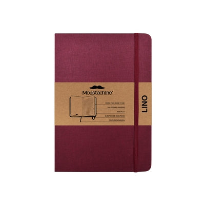 Moustachine Classic Linen Medium Burgundy Ruled Hardcover by Moustachine