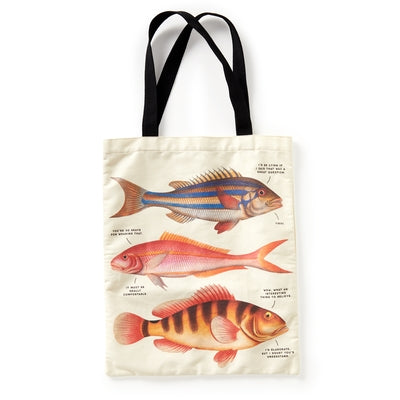 Judgy Fish Canvas Tote by Brass Monkey, Brass