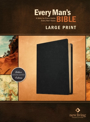 Every Man's Bible Nlt, Large Print (Genuine Leather, Black, Indexed) by Tyndale