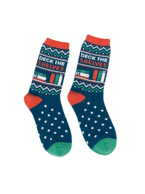 Deck the Shelves Cozy Socks - Large by Out of Print