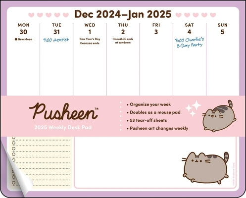 Pusheen 2025 Weekly Desk Pad Calendar by Belton, Claire