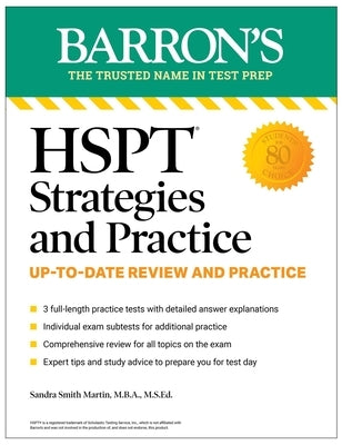 HSPT Strategies and Practice, Second Edition: Prep Book with 3 Practice Tests + Comprehensive Review + Practice + Strategies by Barron's Educational Series