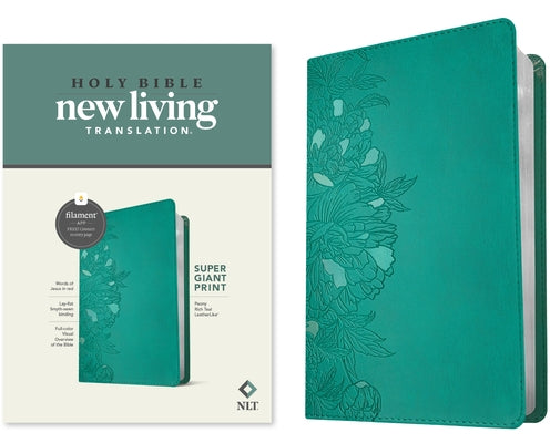 NLT Super Giant Print Bible, Filament Enabled (Leatherlike, Peony Rich Teal, Red Letter) by New Living Translation