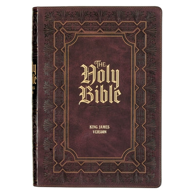 KJV Holy Bible, Super Giant Print Faux Leather Red Letter Edition - Ribbon Marker, King James Version, Burgundy by Christian Art Gifts