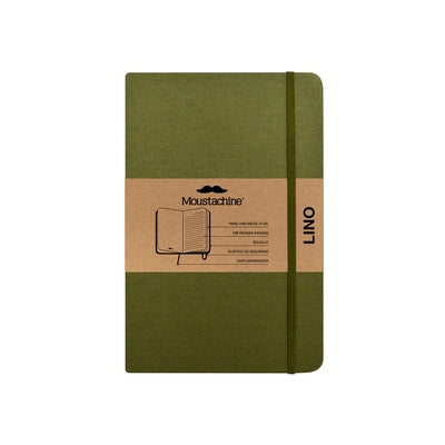 Moustachine Classic Linen Pocket Military Green Ruled Hardcover by Moustachine