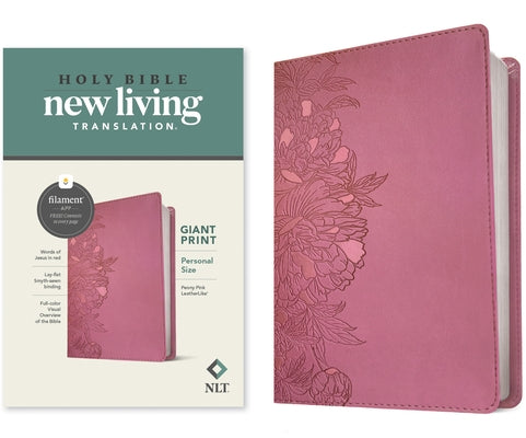NLT Personal Size Giant Print Bible, Filament Enabled Edition (Red Letter, Leatherlike, Peony Pink) by New Living Translation
