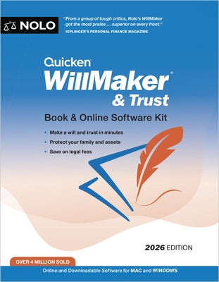 Quicken Willmaker & Trust 2026: Book & Online Software Kit by Nolo, Editors Of