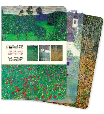 Gustav Klimt: Landscapes Set of 3 MIDI Notebooks by Flame Tree Studio