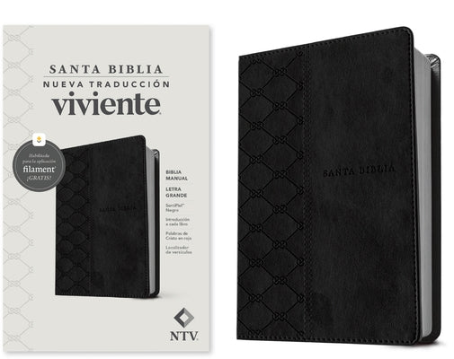 Biblia Manual Ntv, Letra Grande Con Filament (Sentipiel, Negro, Letra Roja) by Tyndale